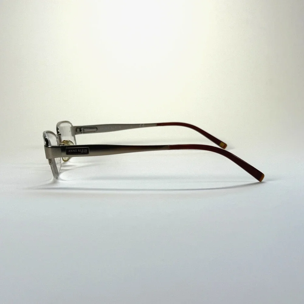 ANNE KLEIN New York AK 9099 532 Eyeglasses Frame Only 50-18-130 Half Rim Silver
